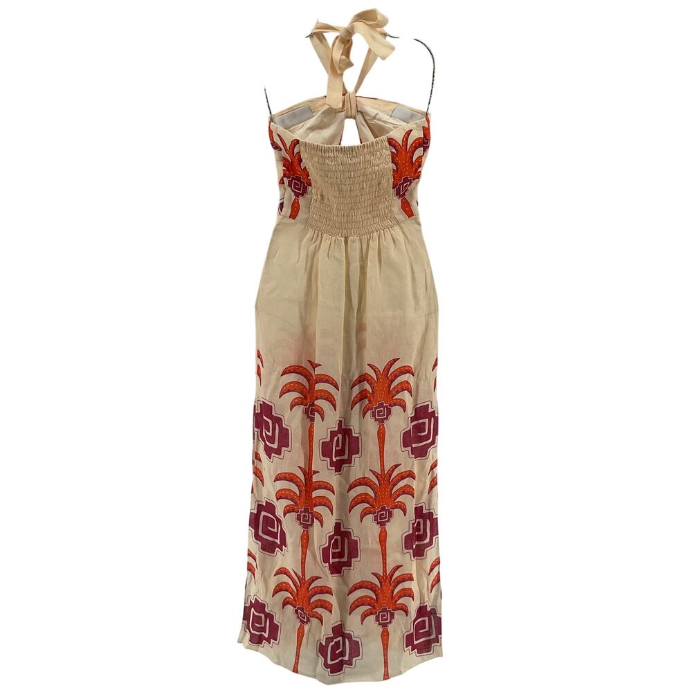 Johanna Ortiz Tropical Ecru Orange Pink Water Adventure Dress Size 0 - Picture 3 of 4